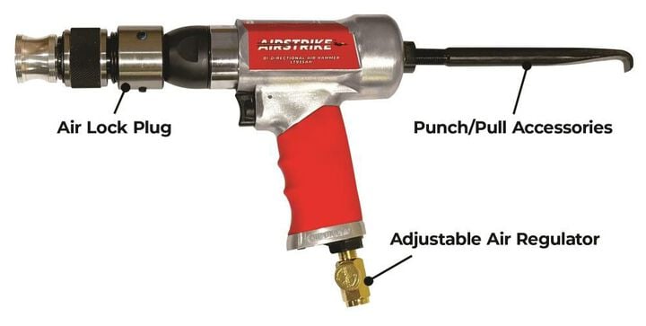 Milton Air Strike Bi-Directional Pneumatic Air Hammer, 0.401 Shank 3000 BPM, large image number 3