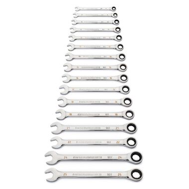 GEARWRENCH 30 Piece 90T 12 Point Metric & SAE Combination Ratcheting Wrench Set Bundle, large image number 4