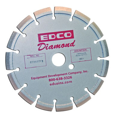 Edco 8 x .375 x 1in V-Grooved Diamond Blade - Cured
