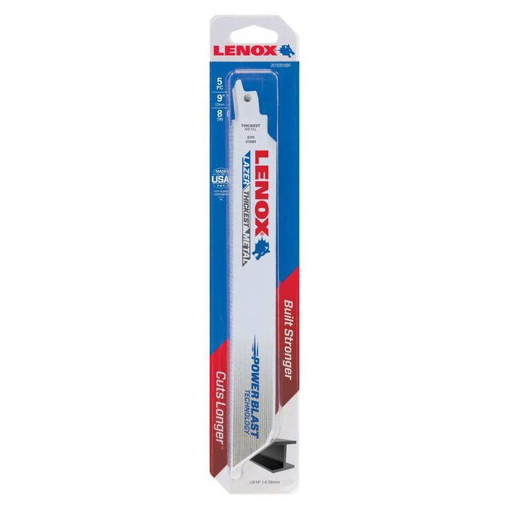Lenox 9 in Reciprocating Saw Blade Metal Cutting 5pk, large image number 2