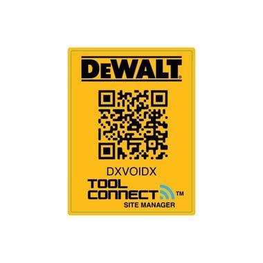 DEWALT Site Manager QR Code Adhesive Tag DCE051 Large