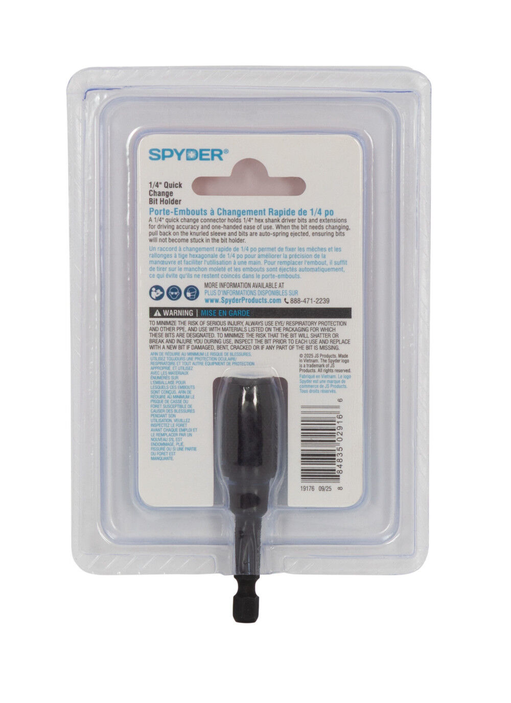 Spyder 1/4 Inch Quick Change Bit Holder, 2 Inch Long Extension, Hex Power Shank, large image number 6