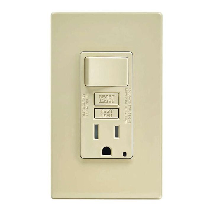 Leviton SmartlockPro GFCI Outlet 15A 125V Ivory NEMA 5-15R, large image number 0