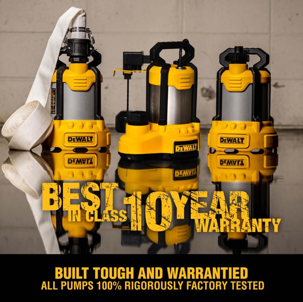 DEWALT 1/3 HP SSTL/Cast Iron Vertical Sump Pump, large image number 5