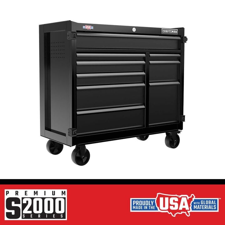 CRAFTSMAN S2000 Series 41 Inch Wide 9-Drawer Rolling Tool Cabinet, Black, large image number 1