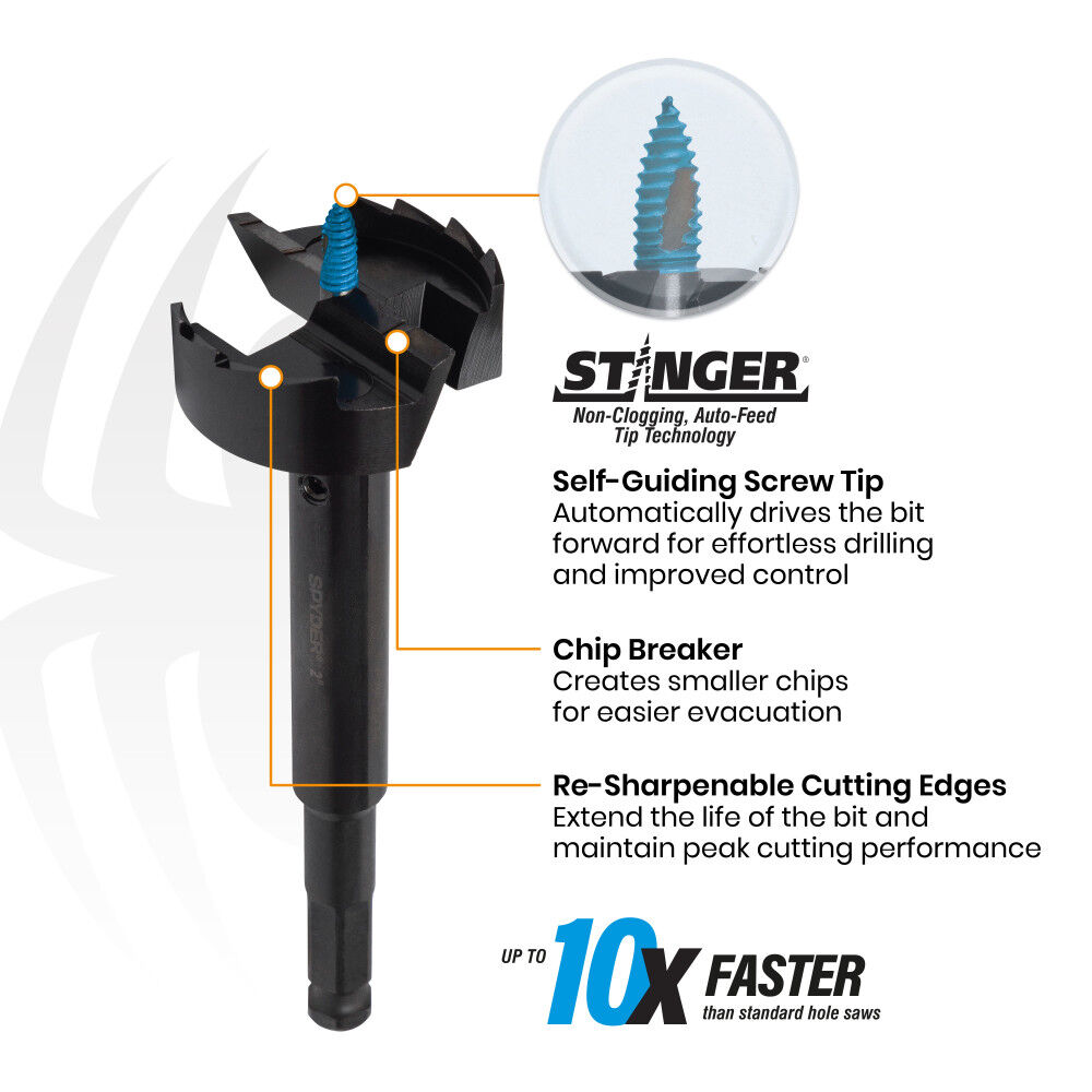 Spyder 1-3/4 Inch Self-Feed Drill Bit, for Woodworking, large image number 2