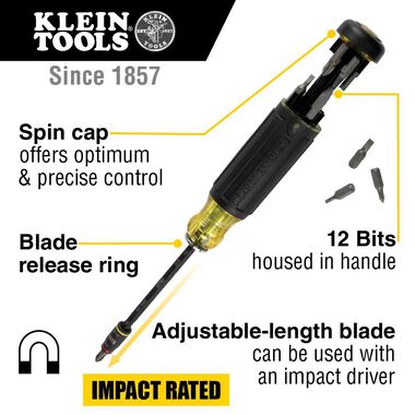 Klein Tools 14 in 1 HVAC Adjustable Screwdriver, large image number 1