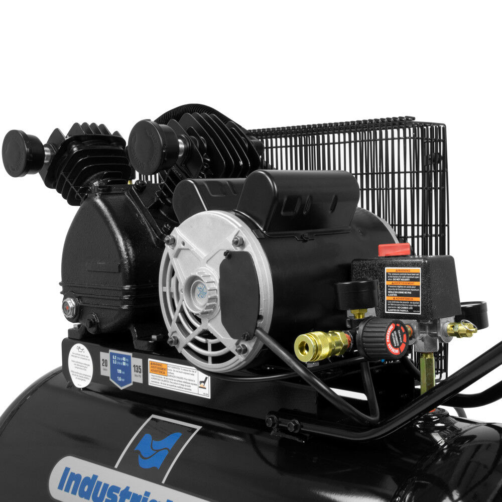Industrial Air Compressor 20 Gallon 1.6 HP Portable Cast Iron Belt Drive, large image number 9