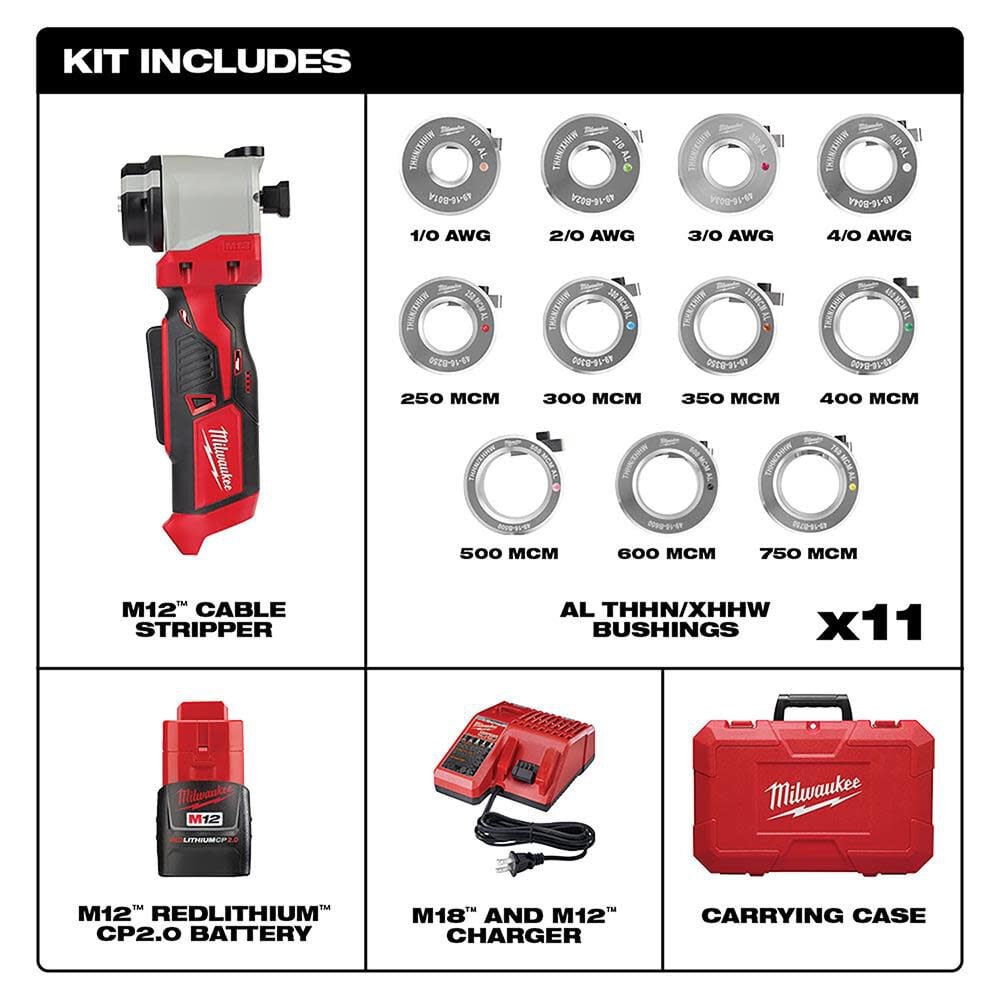 Milwaukee M12 Cable Stripper Kit For Al Thhn Xhhw 2435al 21 Simolary simolary.com 6