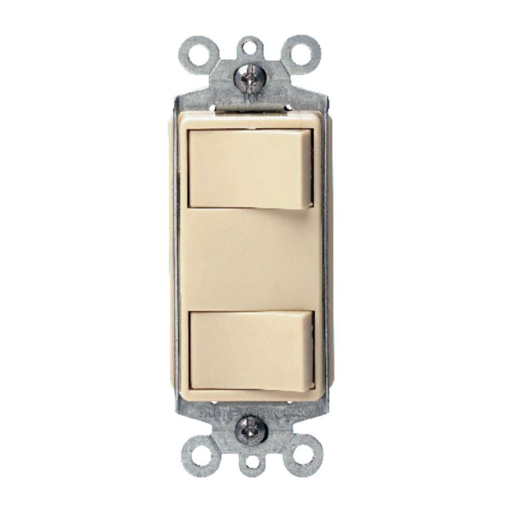 Leviton Decora Rocker Switch 120V Ivory 1 Pole Duplex Combination, large image number 2