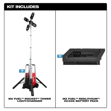 Milwaukee MX FUEL ROCKET Tower Light/Charger Kit MXF041-1XC - Acme 