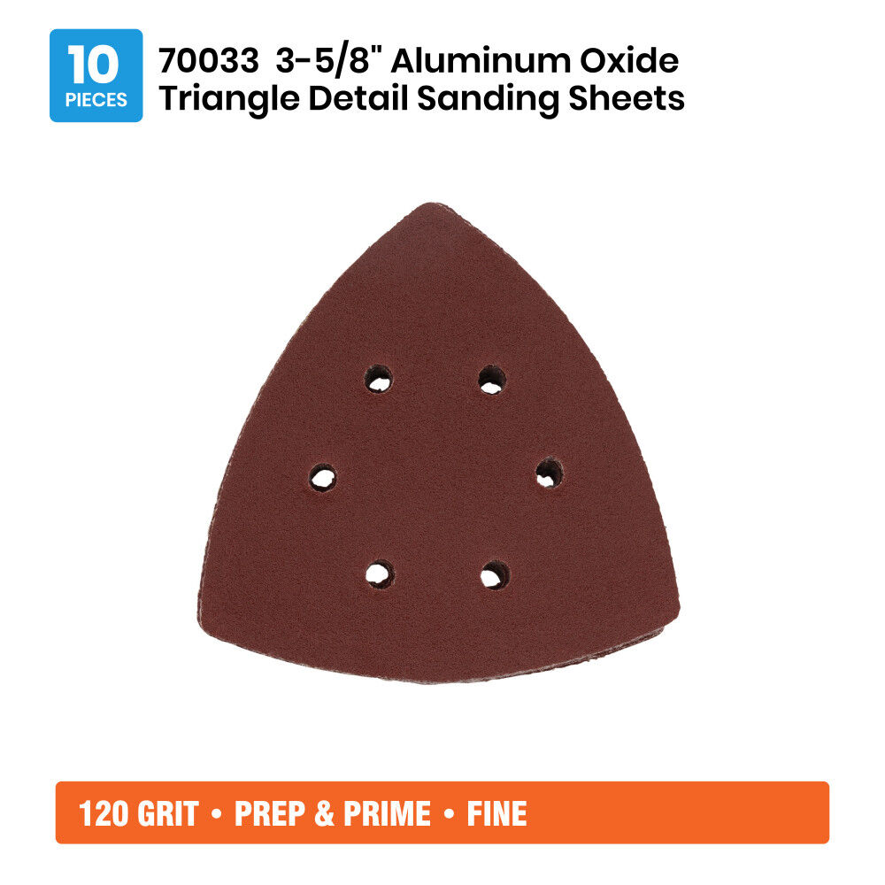 Spyder Detail Sander Triangle, 120 Grit Alum Oxide, 3-5/8 Inch Mouse, 10 Pieces, large image number 7