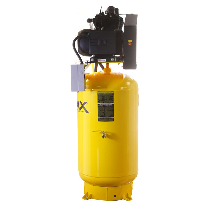 EMAX 208V 10HP 3PH 80 Gallon Vertical Air Compressor with Radiator, large image number 2