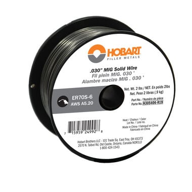 Hobart Solid Wire-ER 70S-6 .030in 2lb spool, large image number 0