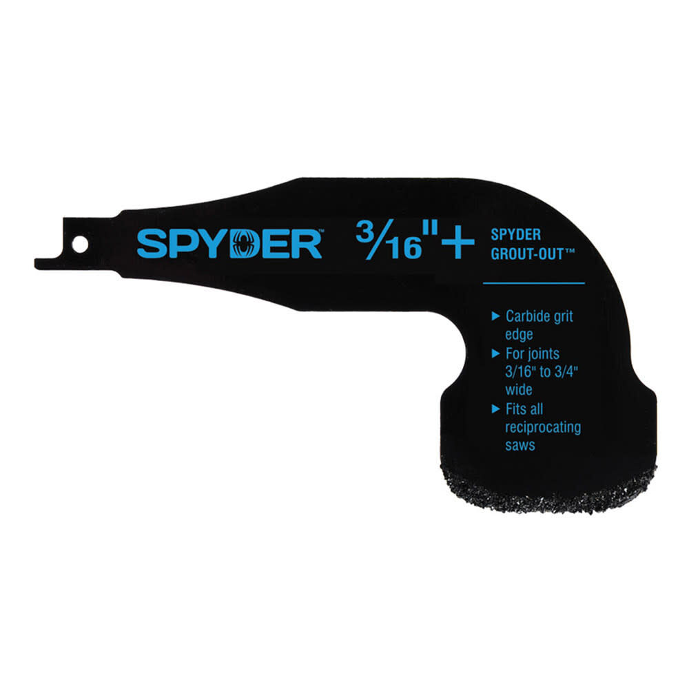 Spyder 3/16 - 3/4 Inch Grout Removal Tool, Attachment for Reciprocating Saws, large image number 1