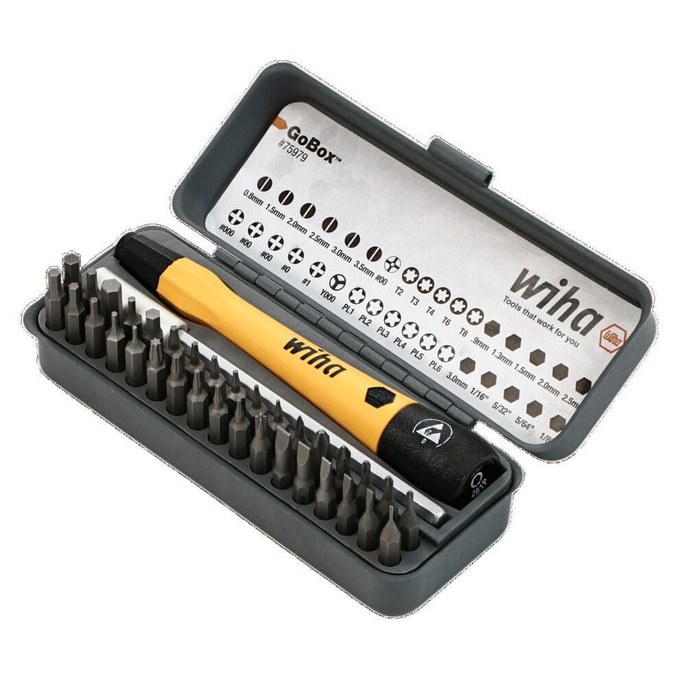 Wiha GoBox Electronics ESD Precision Micro Bit Set 36pc, large image number 2