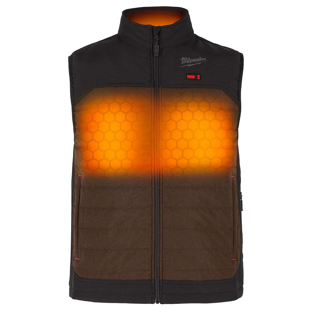 Milwaukee M12 Heated AXIS Vest Kit, Brown, Size Medium - M300N-21M