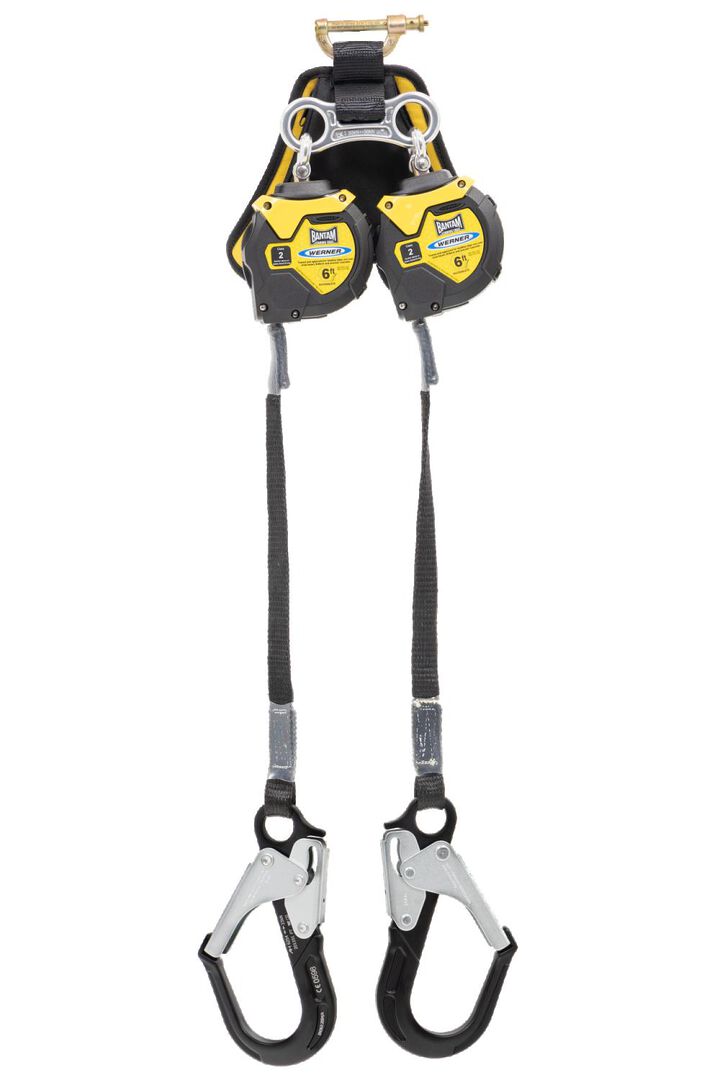 Werner Bantam 6' Twin Leg Leading Edge Self Retracting Lifeline with LE Al Rebar Hook