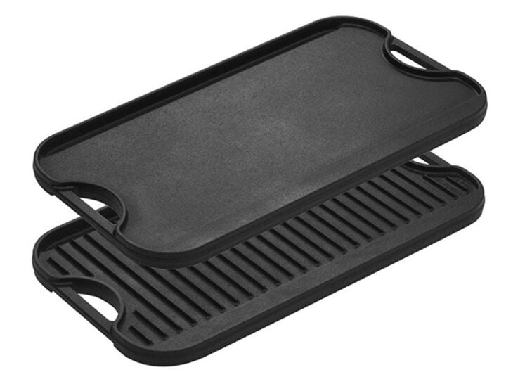 Lodge Cast Iron 20 x 10 1/2 Inch Black Pro-Grid Reversible Grill/Griddle Pan