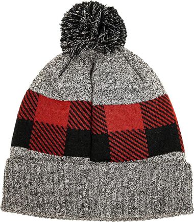 Eskimo Alpine Knit Hat, Gray/Red, large image number 1