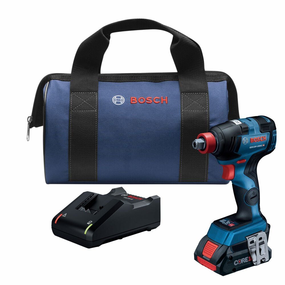 Bosch 18V EC Freak 1/4in & 1/2in Two-In-One Bit/Socket Impact Driver Kit Reconditioned - GDX18V-1800CB15-RT