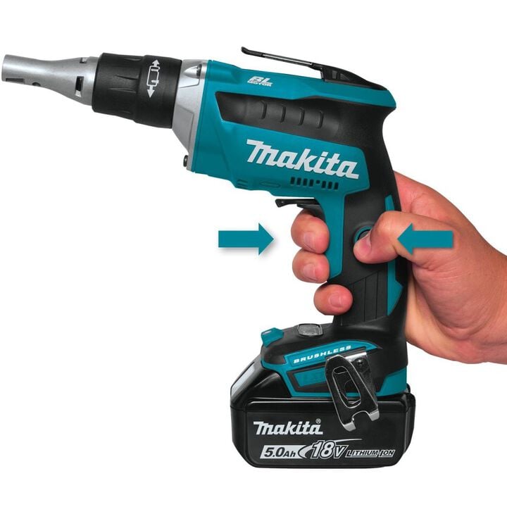 Makita 18V LXT Lithium-Ion Brushless Cordless Drywall Screwdriver Kit (5.0Ah), large image number 8