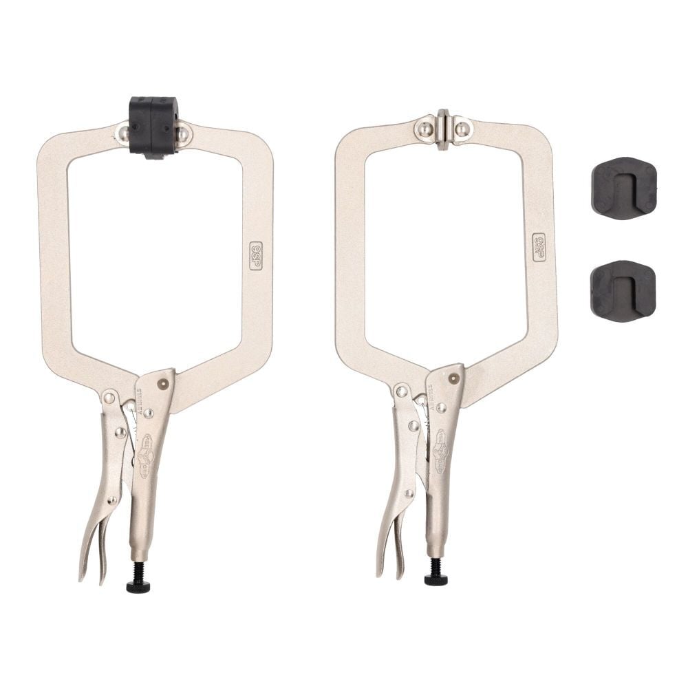Stanley Swivel Tip Locking C-Clamp Set 2 Clamps with 4 Pads, large image number 1