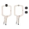 Stanley Swivel Tip Locking C-Clamp Set 2 Clamps with 4 Pads, small image number 1