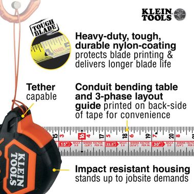 Klein Tools 25' Double Hook Tape Measure, large image number 2