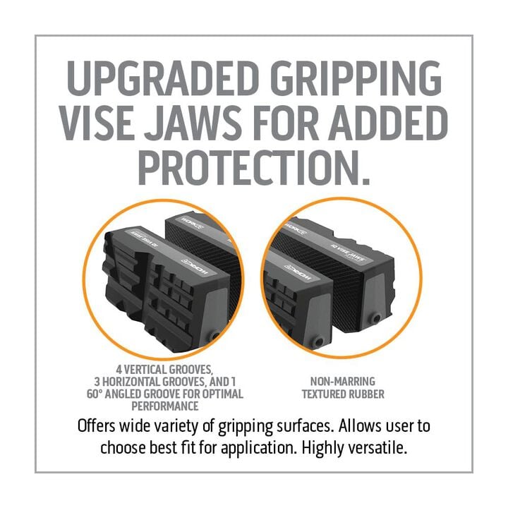 Work IQ Flex-Fit Die Cast Aluminum Gray Superior Gripping IQ Vise Jaws, large image number 4
