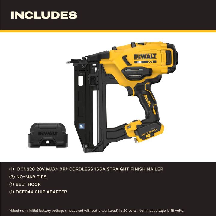 DEWALT 20V MAX XR 16 Gauge Straight Finish Nailer (Bare Tool), large image number 3