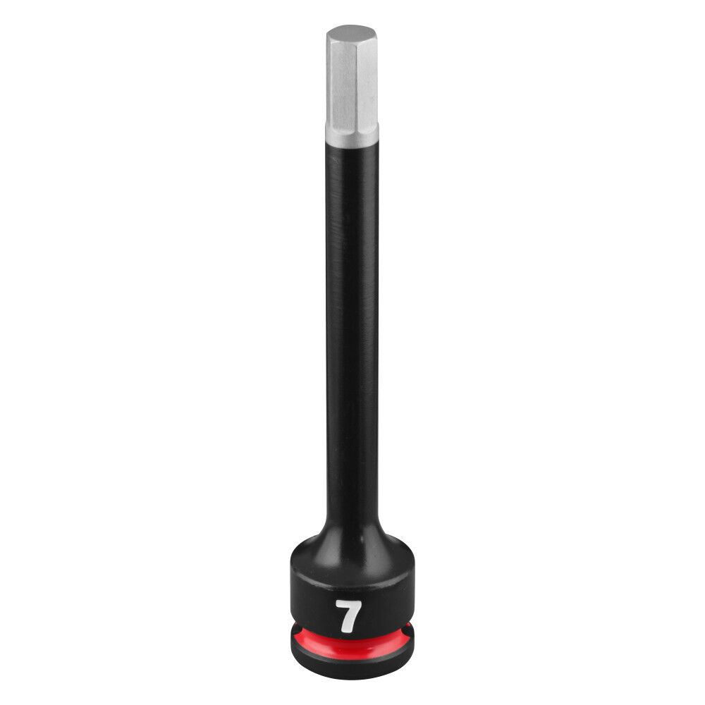 Milwaukee SHOCKWAVE Impact Duty 3/8 Inch Drive 4 Inch Hex 7mm Bit Socket - 49-66-7285