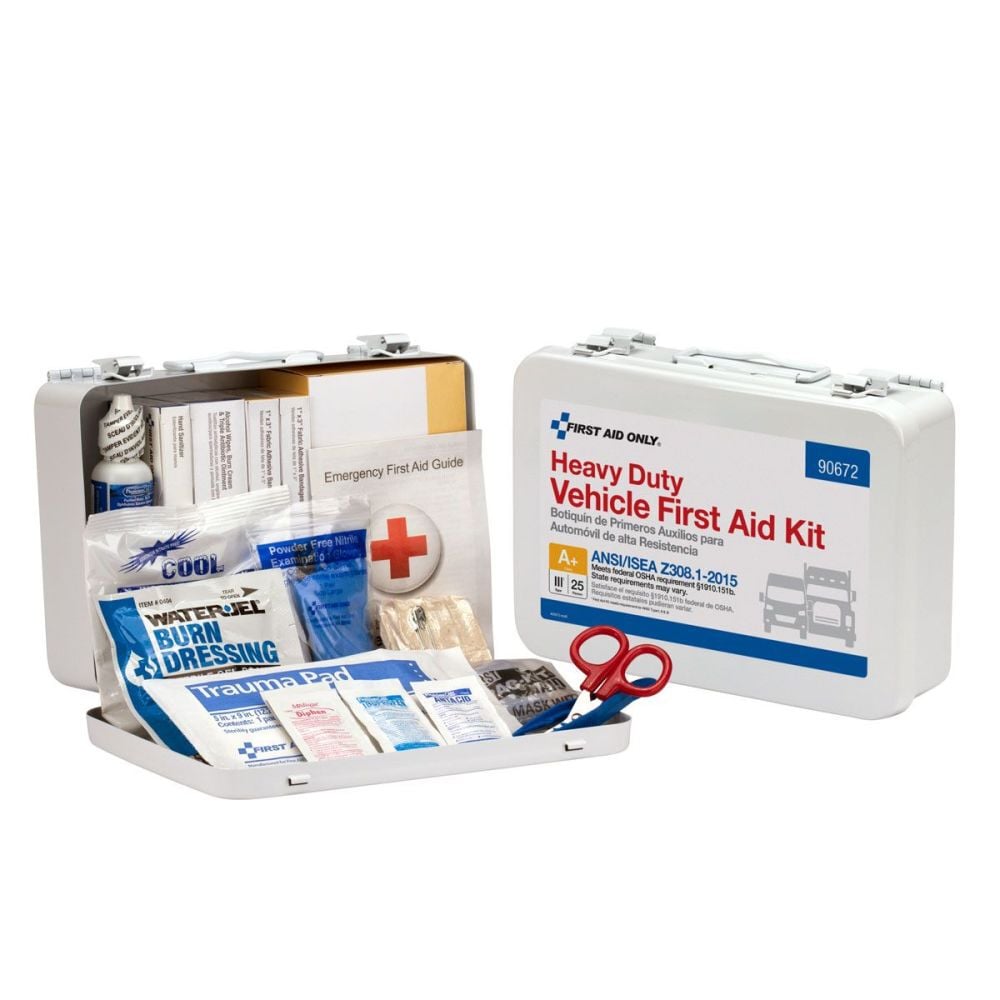 First Aid Only First Aid Kit 25 Person Bulk Metal Case ANSI A – 90672