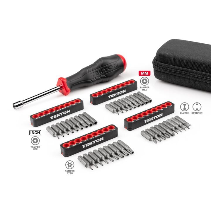 Tekton 1/4 Inch Security Bit Driver and Bit Set with Case, 37 Piece, large image number 2