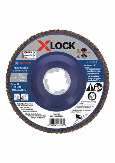 Bosch X-Lock Flap Discs 4-1/2in - 60 Grit