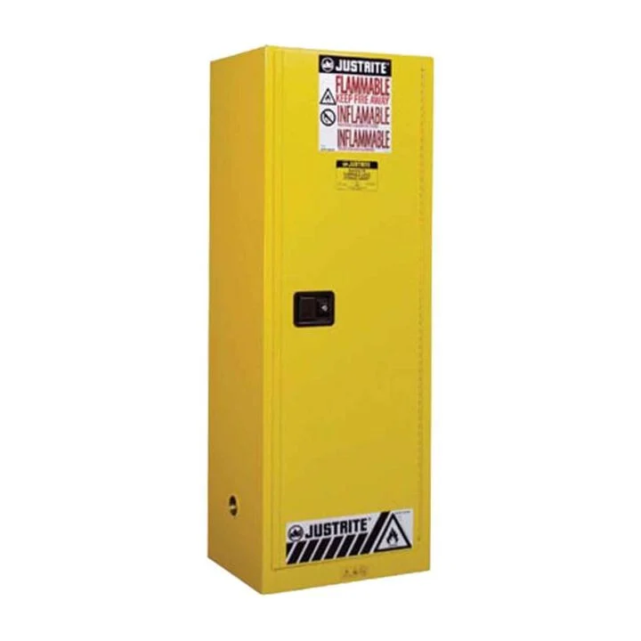 Justrite 22 Gallon Yellow Steel Manual Close Flammable Safety Cabinet