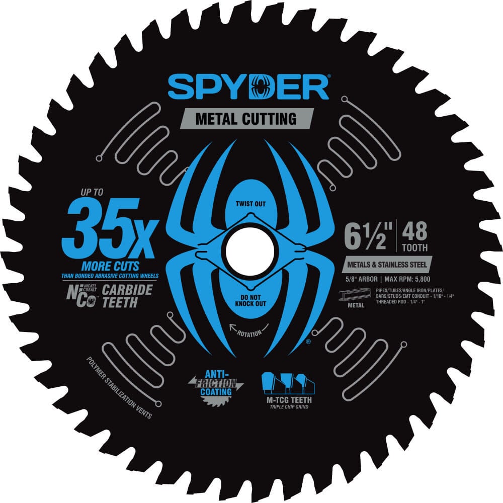 Spyder 6-1/2 Inch 48T Circular Saw Blade for Metals and Stainless Steel, large image number 2