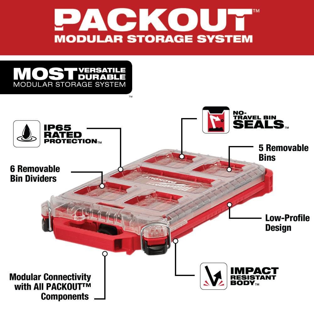 Milwaukee PACKOUT Compact Low-Profile Organizer, large image number 2