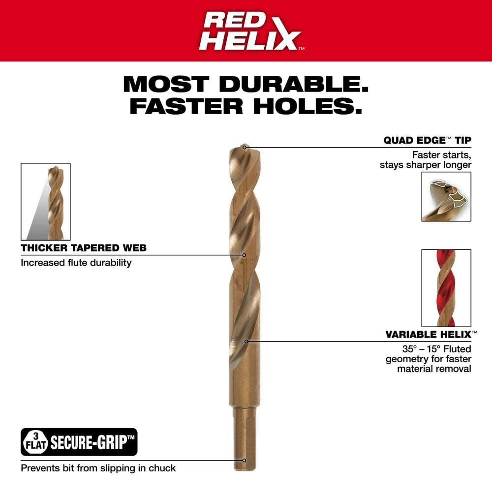 Milwaukee red helix cobalt drill bits hot sale