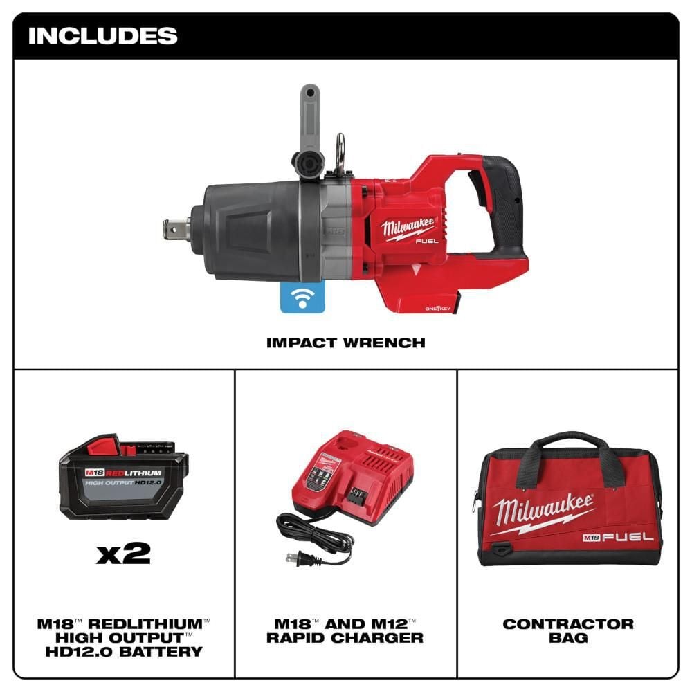 Milwaukee M18 FUEL 1 in. D-Handle High Torque Impact Wrench with ONE-KEY Kit, large image number 2