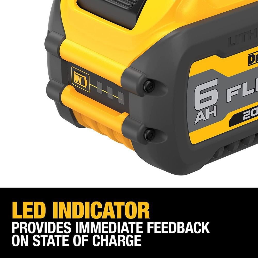 DEWALT FLEXVOLT 20V/60V 6Ah Lithium Ion Power Tool Battery Pack with Fuel Indicator (2 Pack), large image number 4