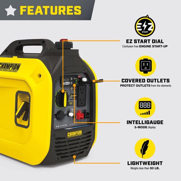 Champion Power Equipment 2500-Watt Ultralight Gas Powered 49 State Portable Inverter Generator with Quiet Technology, large image number 3