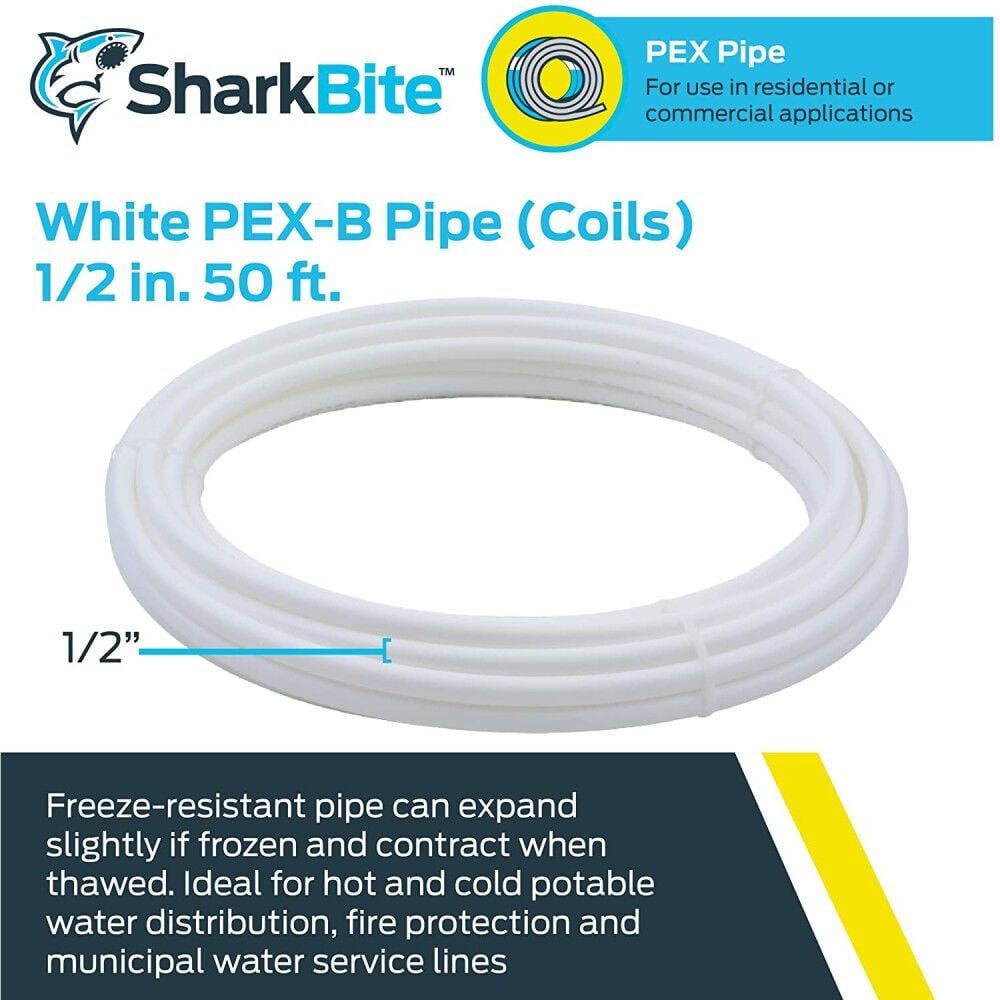 Sharkbite 1/2in x 50' White Polyethylene PEX Coil Tubing, large image number 2