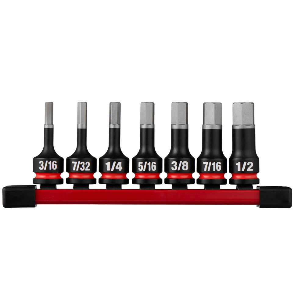 Milwaukee SHOCKWAVE Impact Duty 3/8 Inch Drive 2 Inch Hex SAE/Metric Bit Socket Set 14 Pieces - 49-66-7255