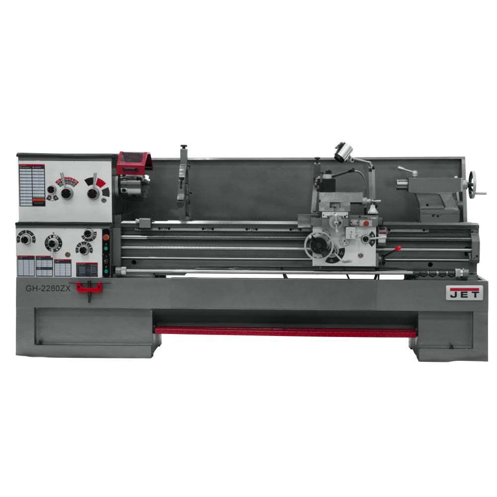 JET Gear Head 22 x 80 ZX Lathe with 2-Axis Newall DP700 DRO, large image number 1