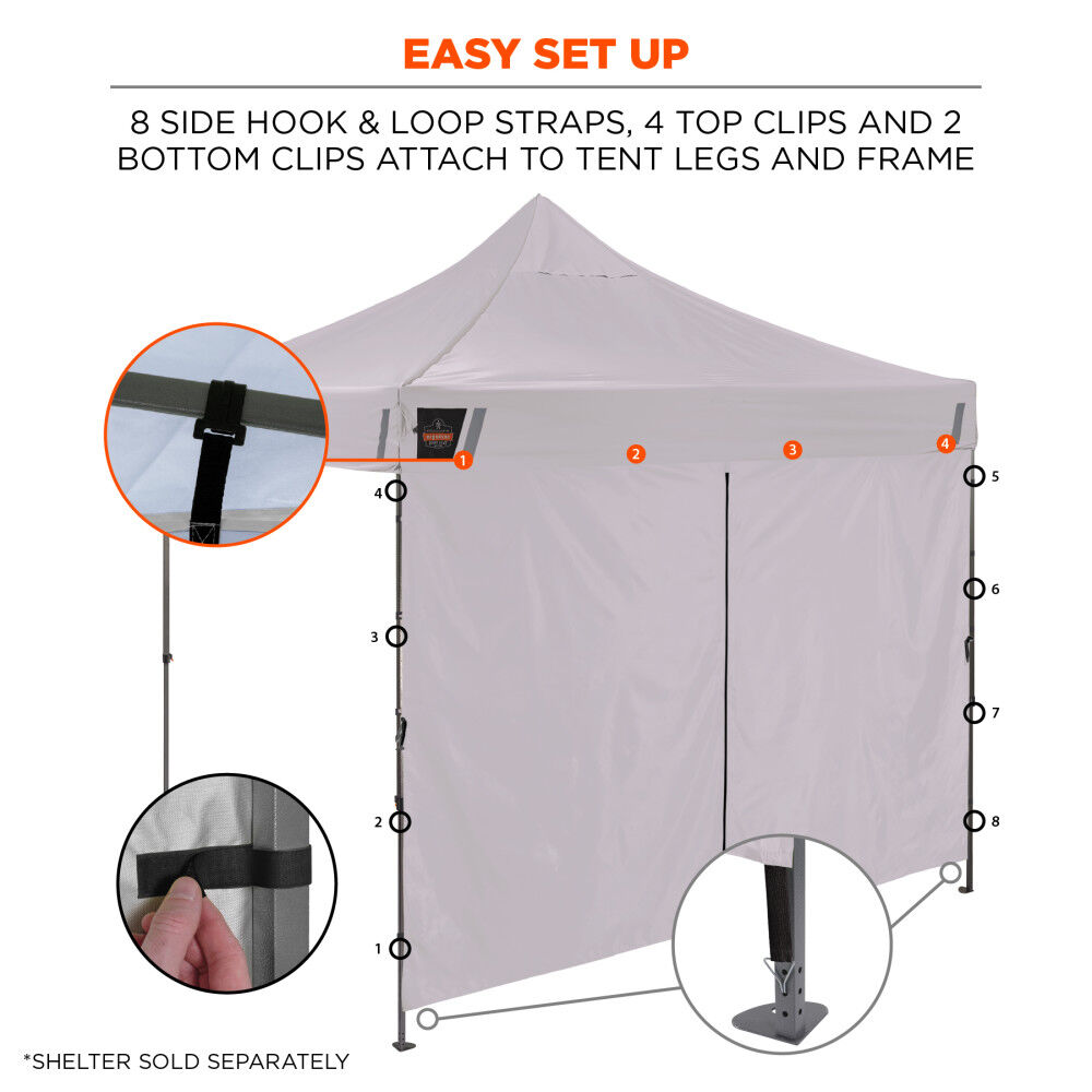 Ergodyne 10 Ft Pop-Up Tent Zipper Door Sidewall White, large image number 5