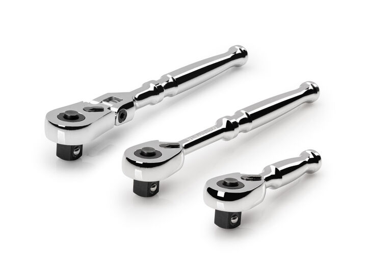 Tekton 3/8 Inch QR Small Body Ratchet Set, 3 Piece (3, 6 Inch, 6 Inch flex), large image number 0