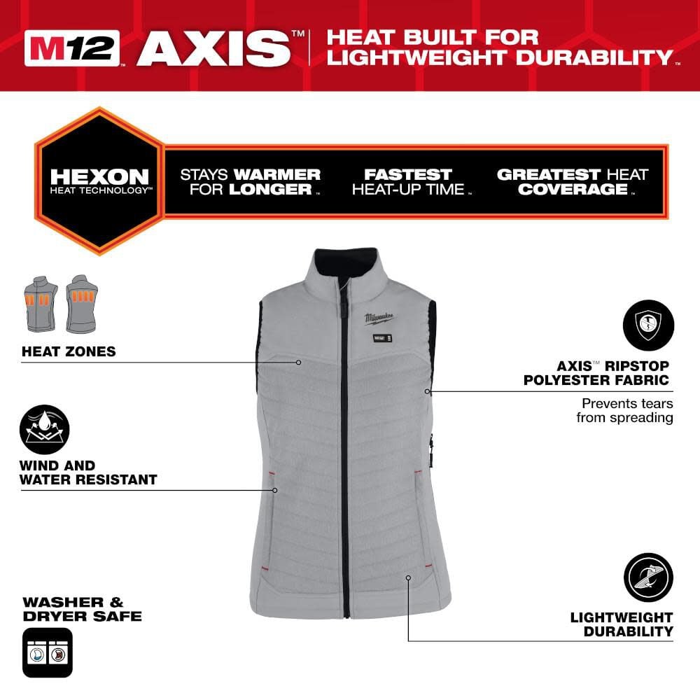 Milwaukee M12 Womens Heated AXIS Vest Kit, Green, Medium, large image number 2