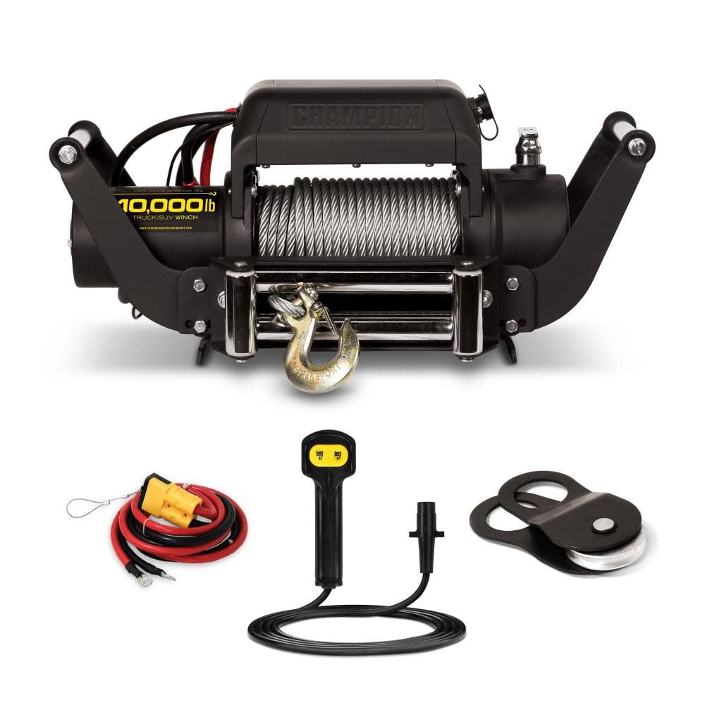 Champion Power Equipment 10000-Lb Truck/SUV Winch Kit with Speed Mount and Remote Control – 11006
