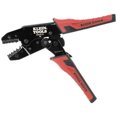 Klein Tools Ratcheting Non-Insulated Terminal Crimper, 10 to 22 AWG Wire